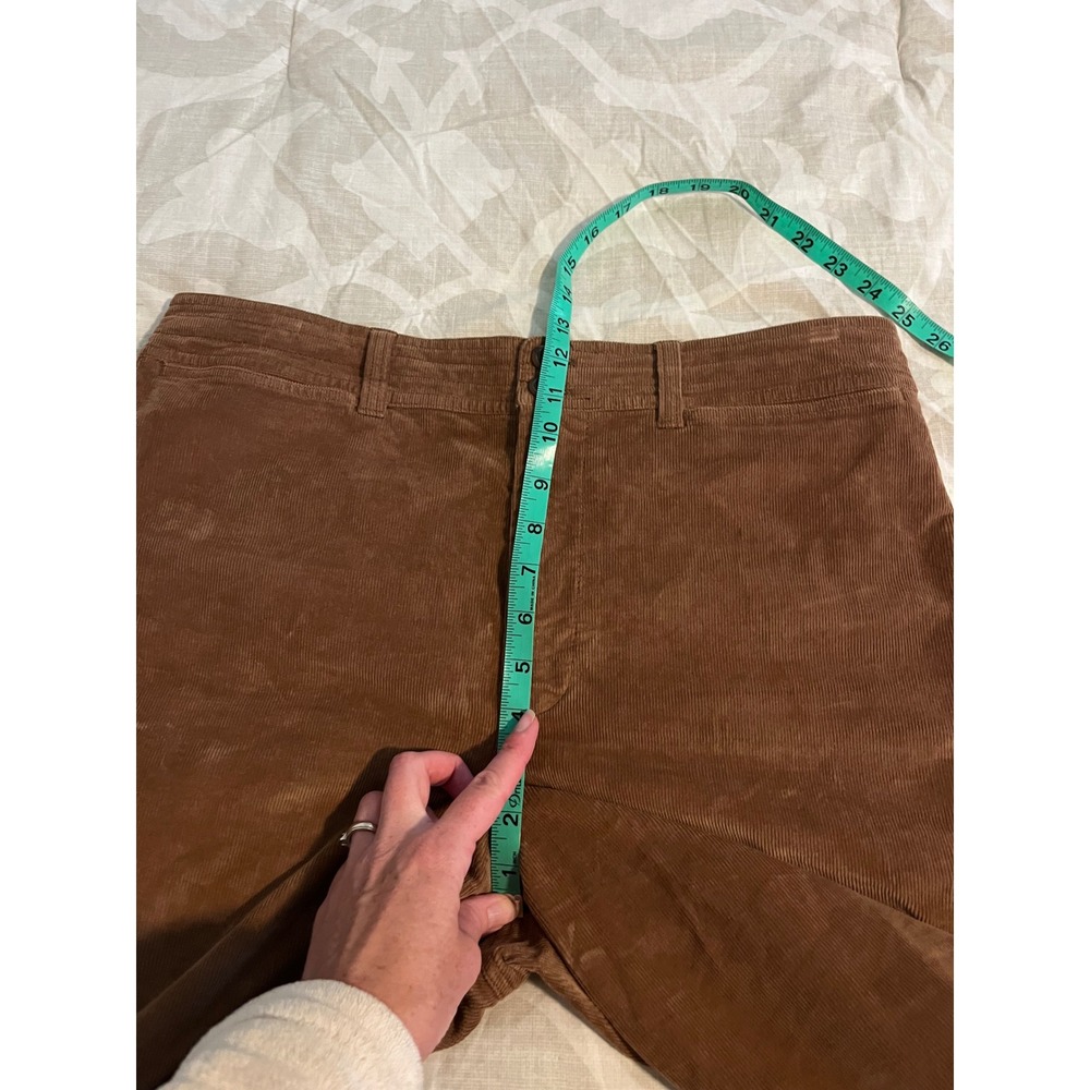 Faherty "stretch cord" Brown Organic Cotton Wide Leg Corduroy Pants Size 32 - Picture 9 of 12